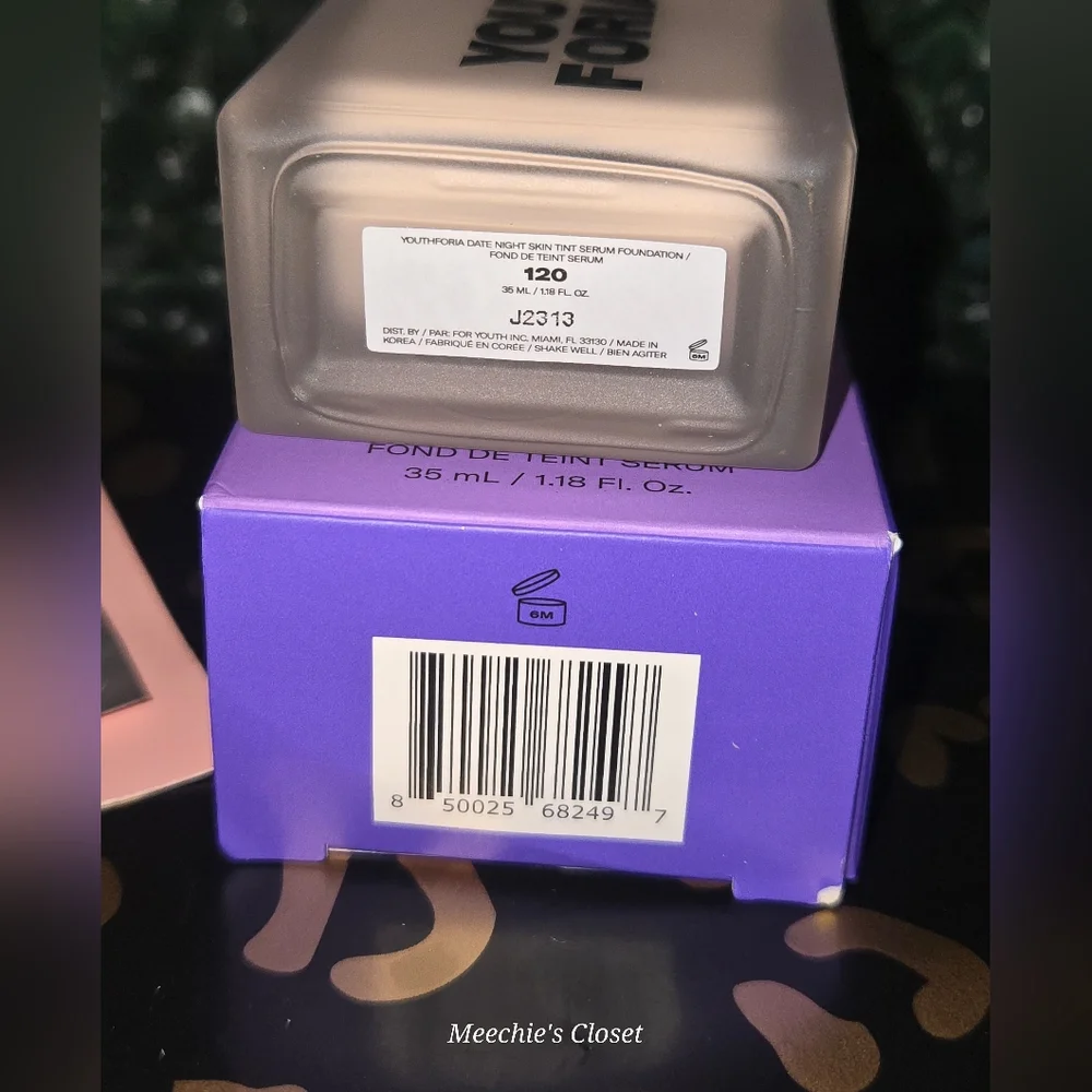 YOUTHFORIA Date Night Skin Tint Serum Foundation • SHADE 120 • NIB